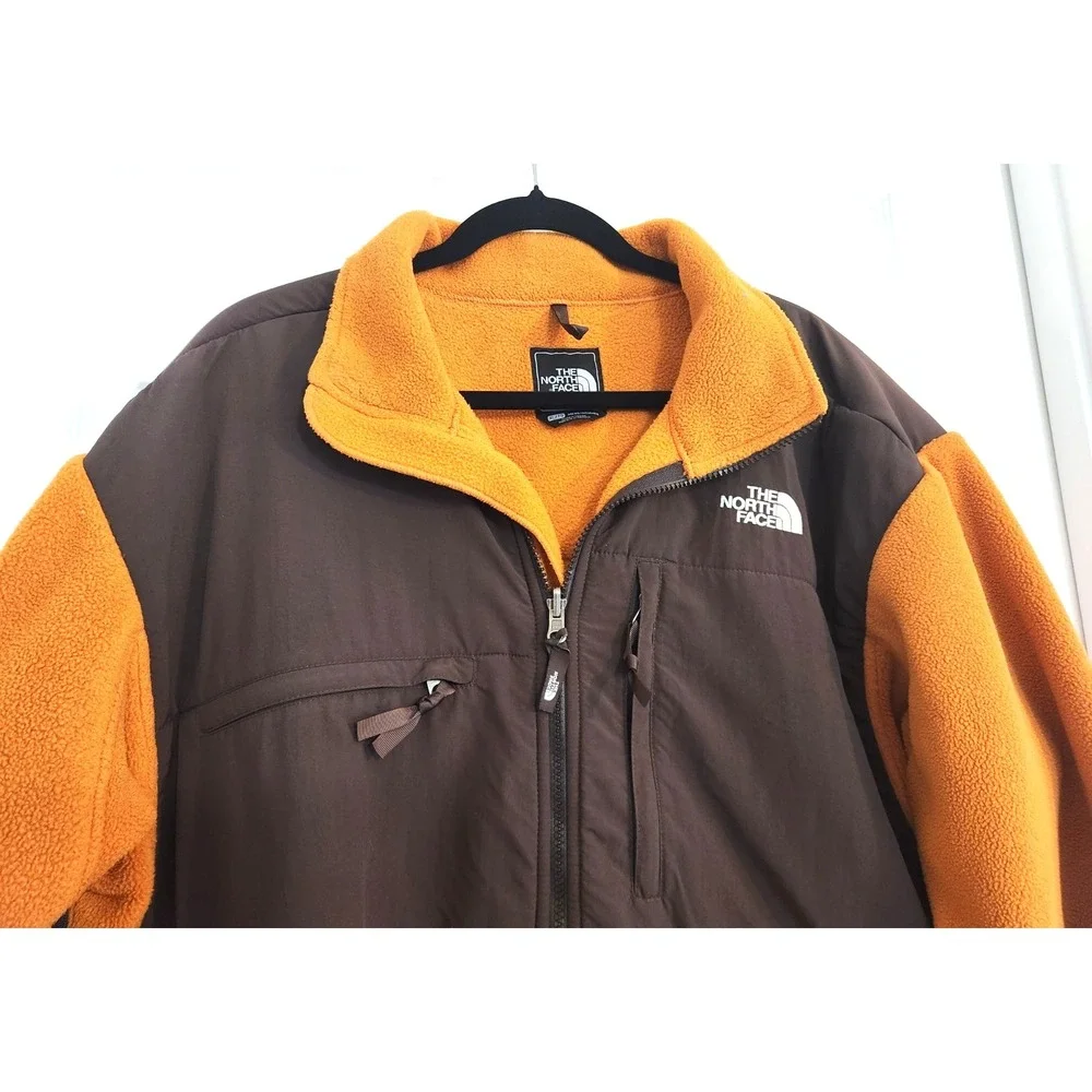The North Face Denali Fleece Polartec Mens XL Orange Black Y2K Coat Jacket Rare